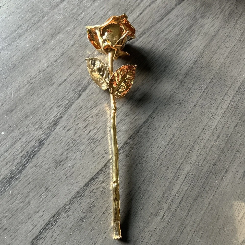 24k Rose Co. Gold Dipped Electroformed Real Rose Made In USA w/Box & Warranty